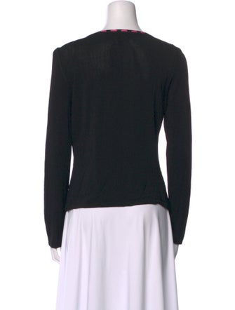 Escada V-Neck Long Sleeve Crop Top