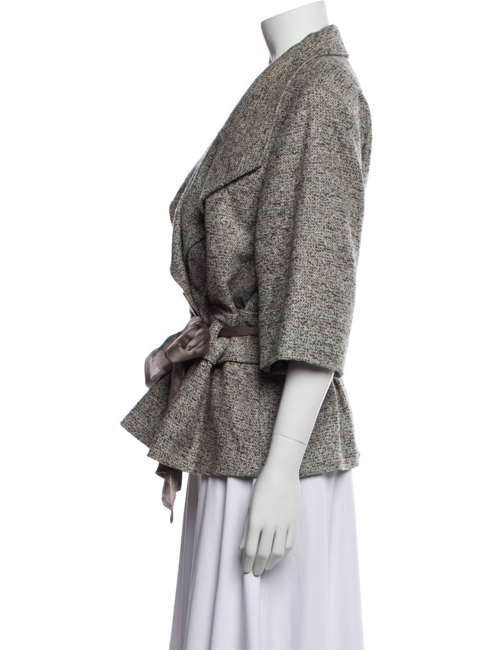 Escada Virgin Wool Evening Jacket Grey Tweed Patt… - image 2