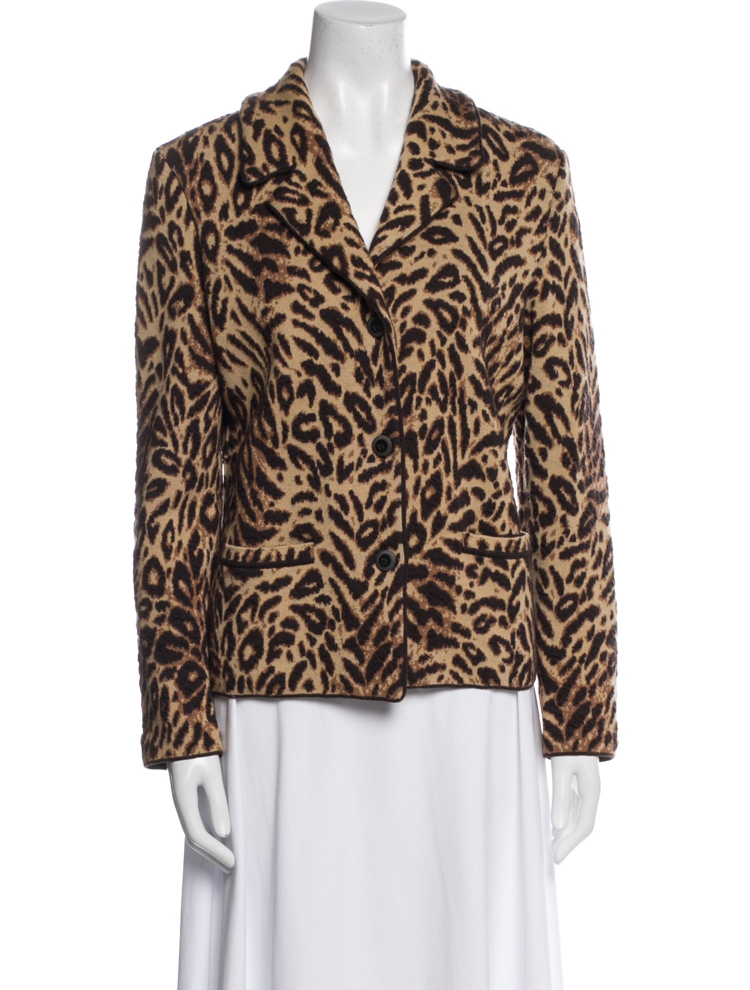 Escada Wool Animal Print Blazer