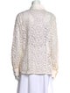 Escada Lace Pattern Long Sleeve Button-Up Top