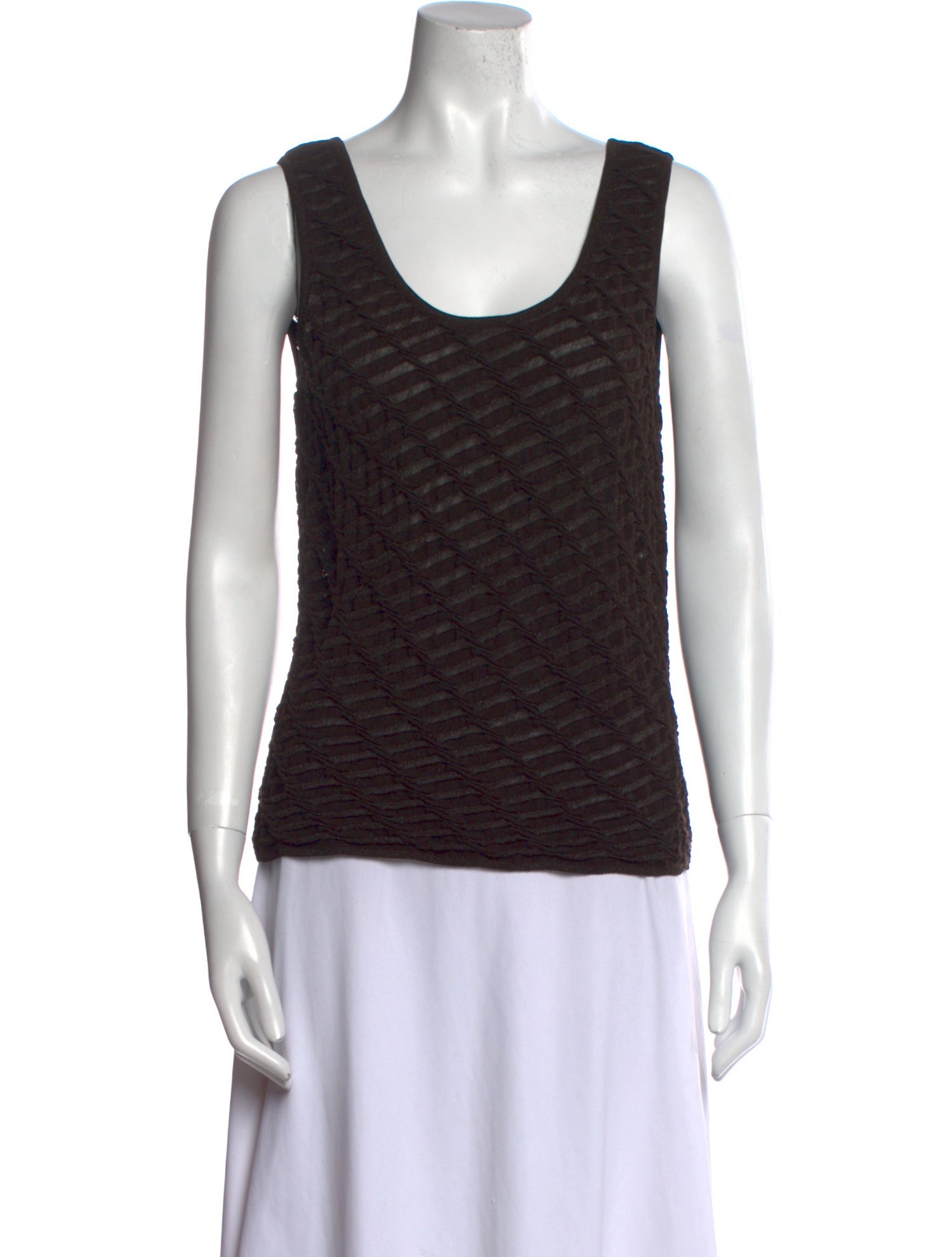 Escada Striped Scoop Neck Top