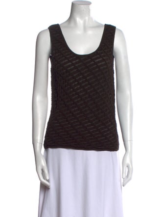 Escada Striped Scoop Neck Top