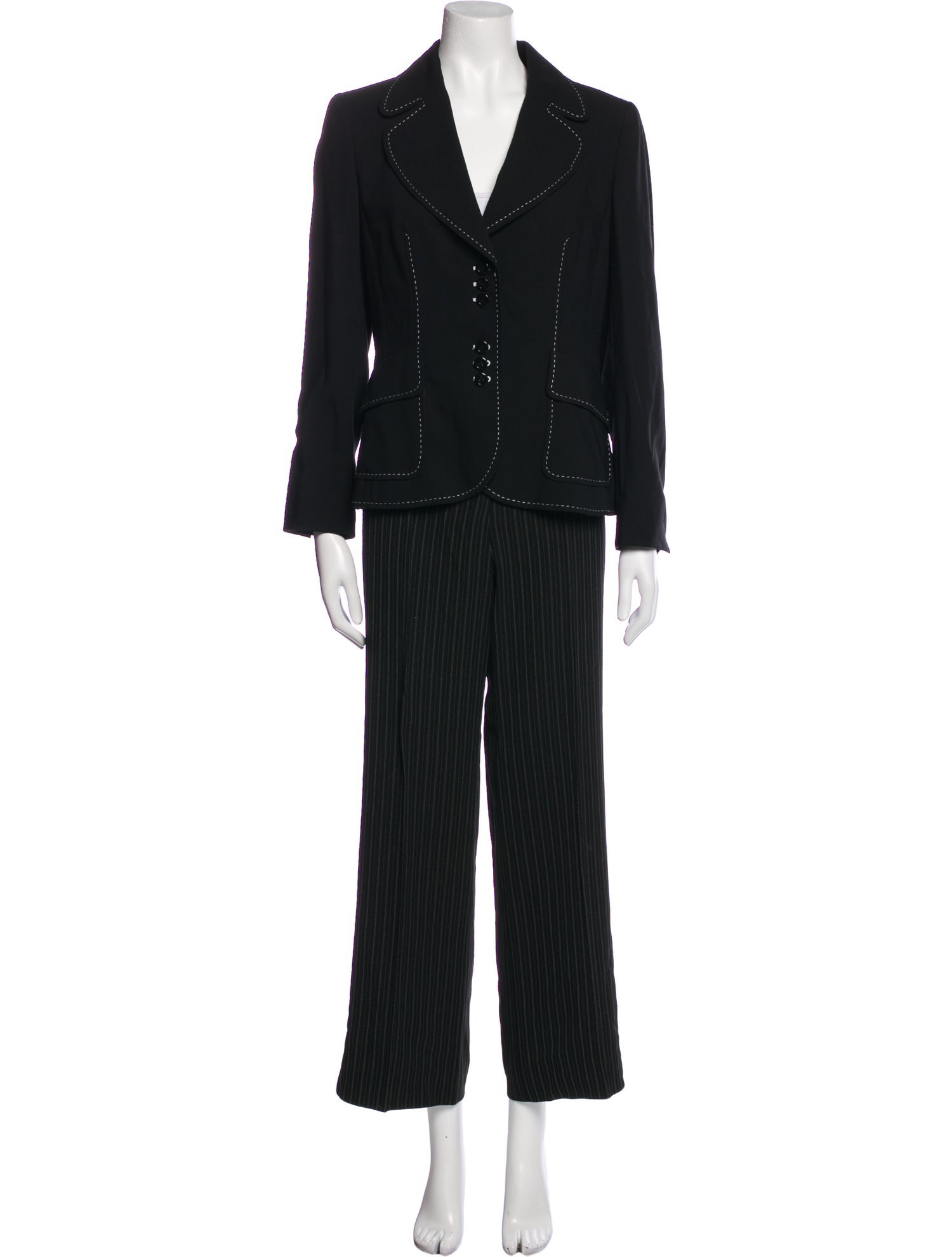 Escada Wool Striped Pantsuit