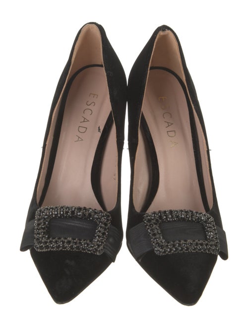 Escada Velvet Crystal Embellishments Pumps