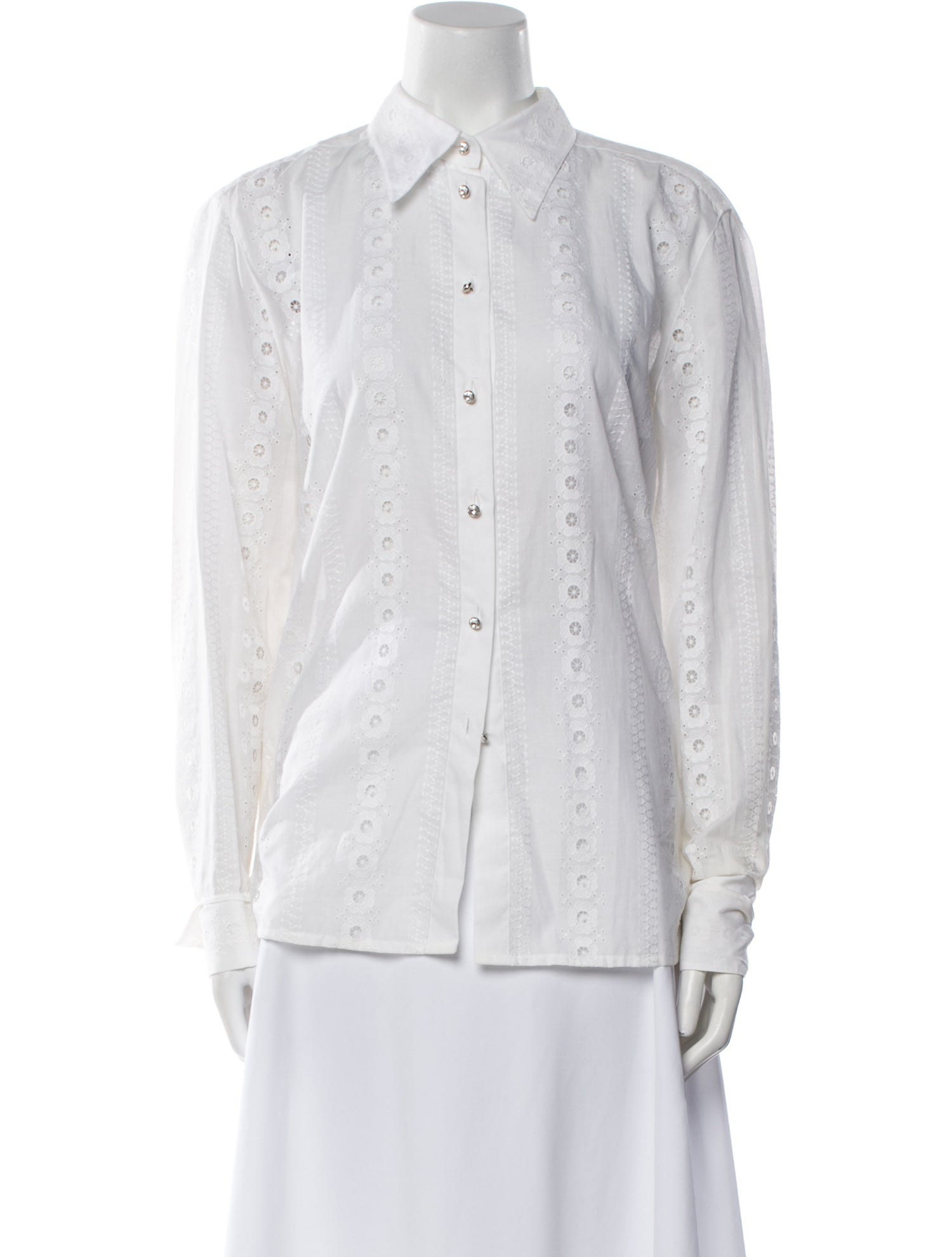 Escada Long Sleeve Button-Up Top