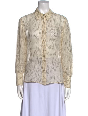 Escada Silk Printed Button-Up Top
