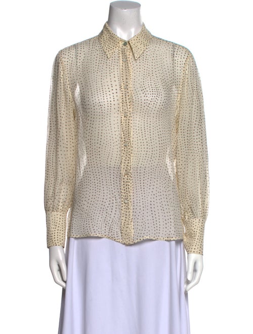 Escada Silk Printed Button-Up Top