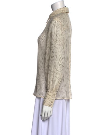 Escada Silk Printed Button-Up Top