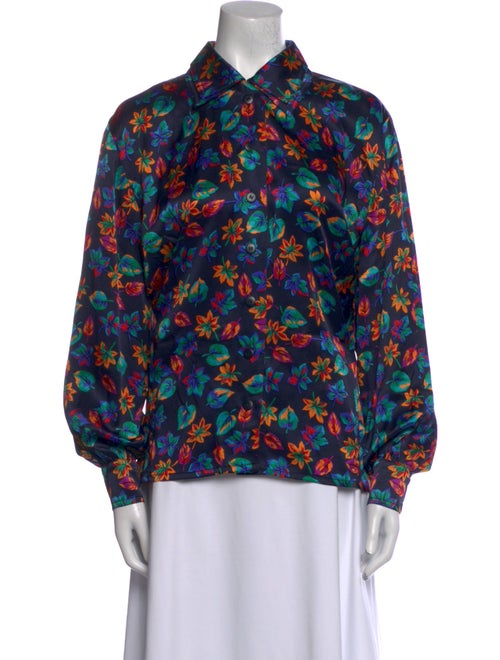 Escada Silk Floral Print Blouse