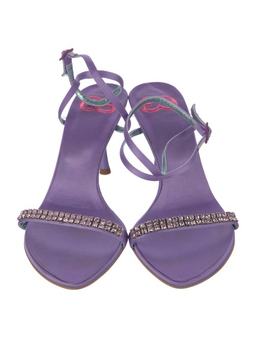 Escada Satin Crystal Embellishments Sandals