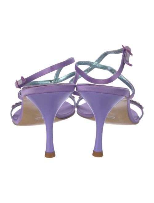 Escada Satin Crystal Embellishments Sandals