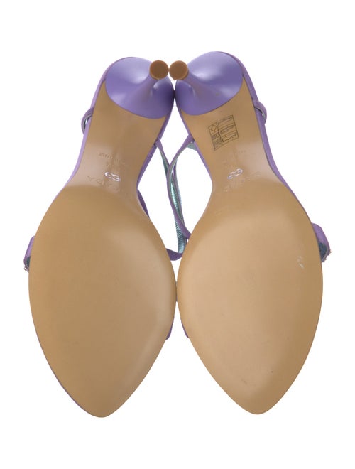 Escada Satin Crystal Embellishments Sandals