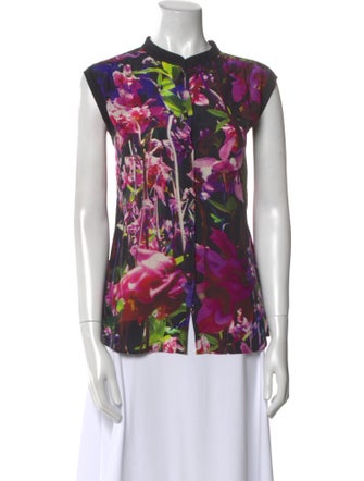 Escada Silk Floral Print Blouse