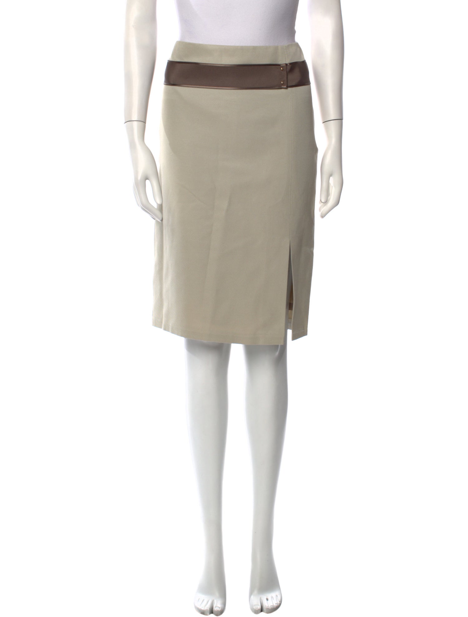 Escada Grosgrain Trim Knee-Length Skirt