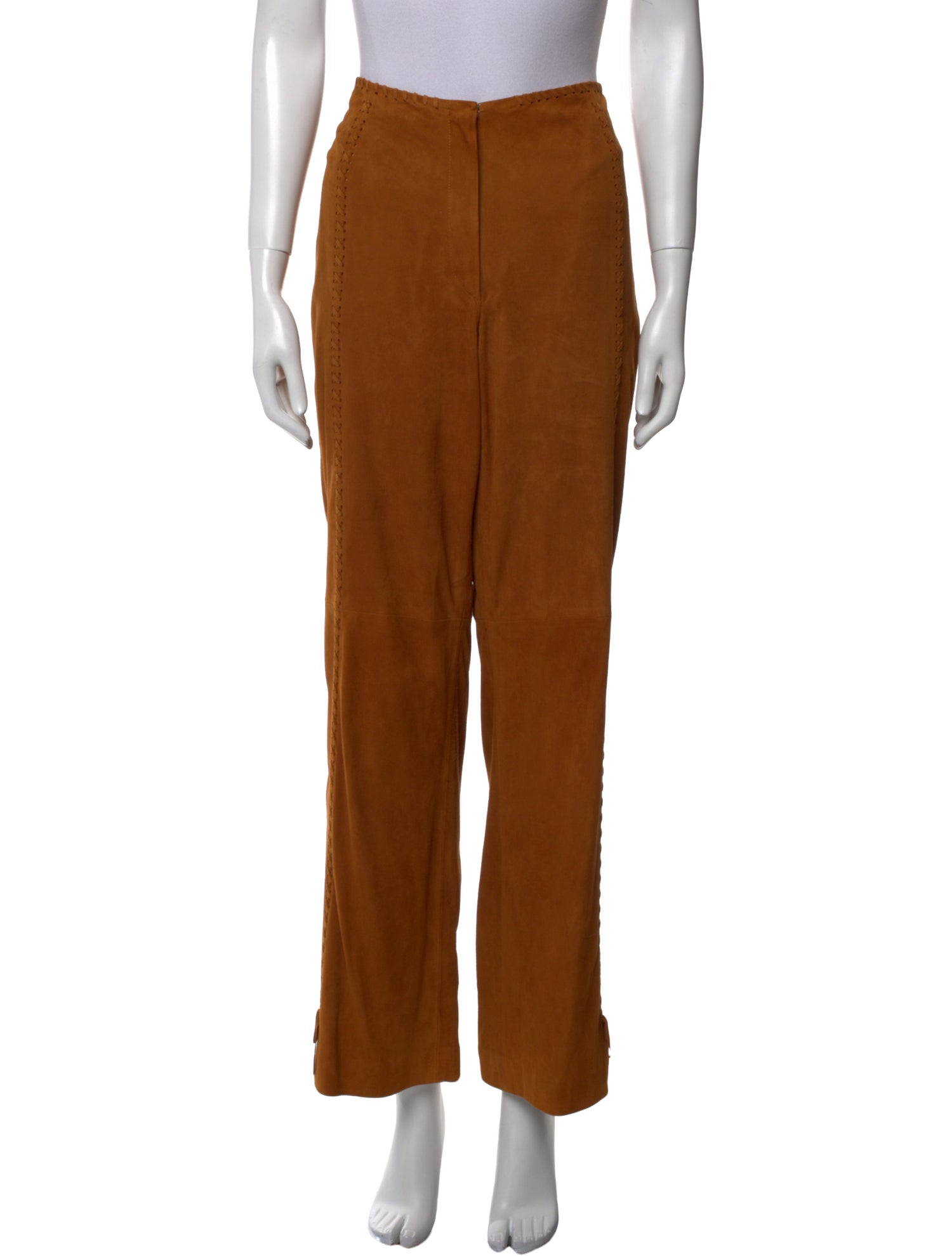 Escada Goat Leather Wide Leg Pants