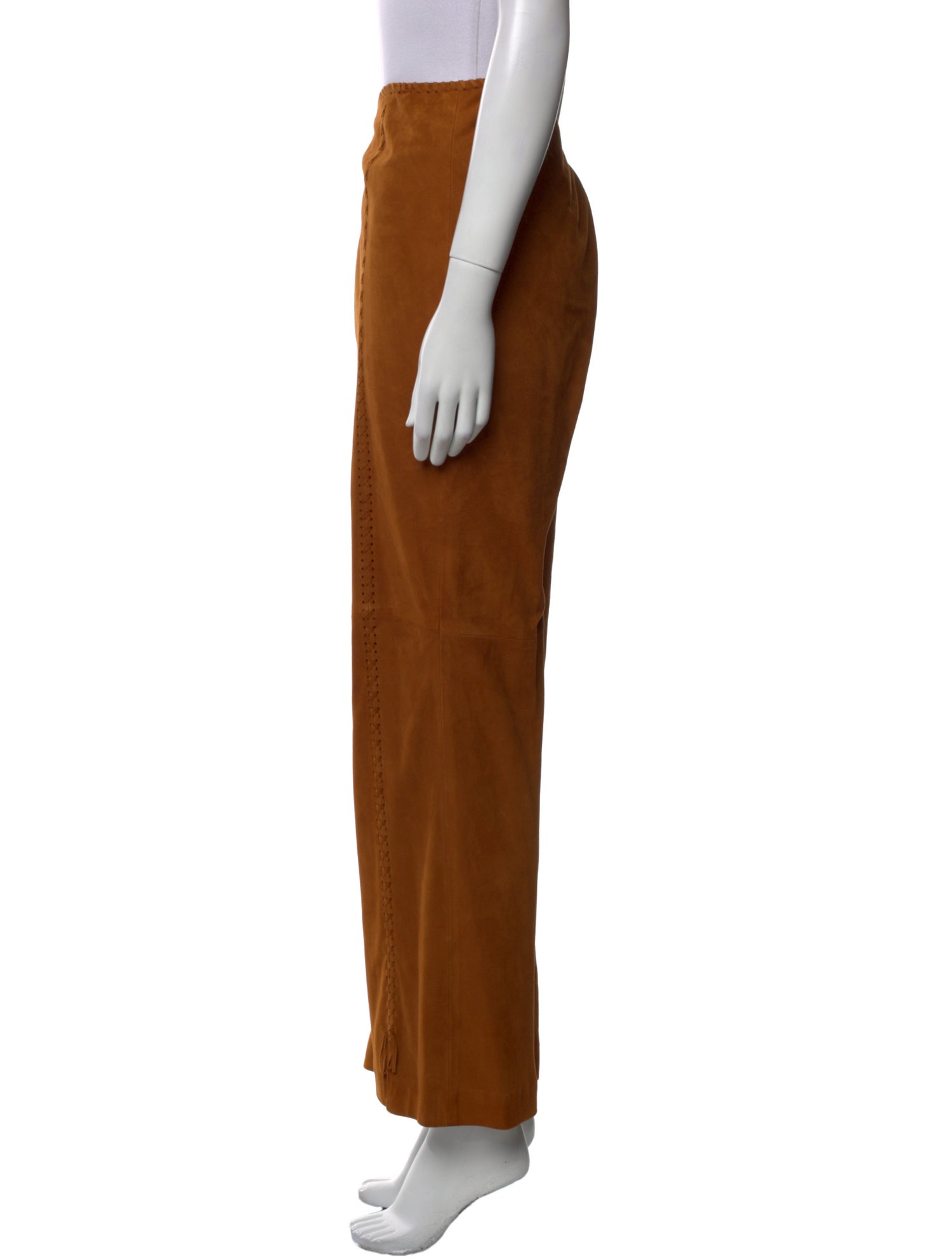 Escada Goat Leather Wide Leg Pants