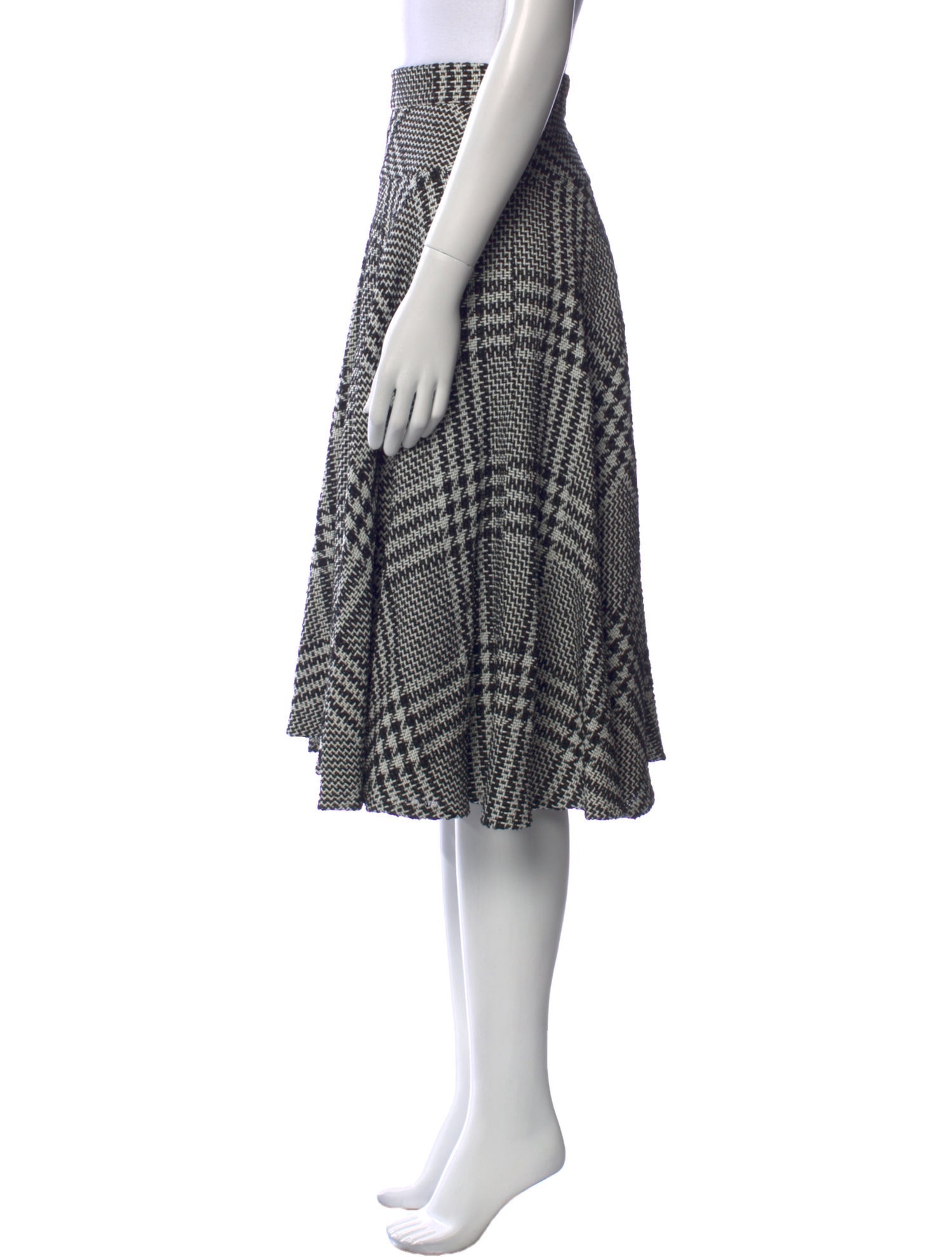 Escada Houndstooth Print Knee-Length Skirt