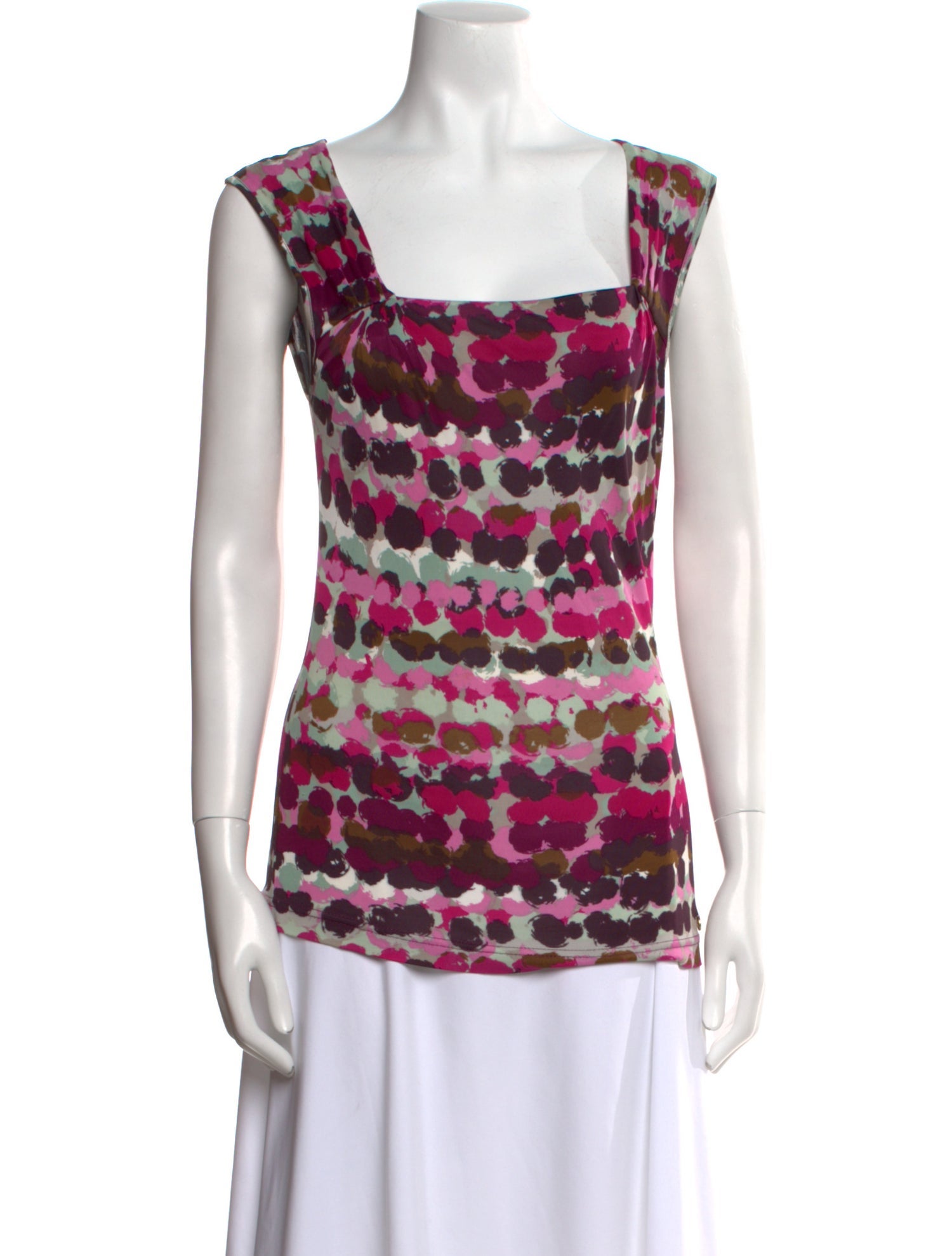 Escada Printed Square Neckline Top