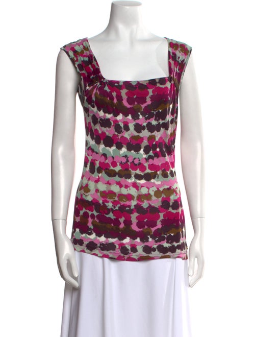 Escada Printed Square Neckline Top