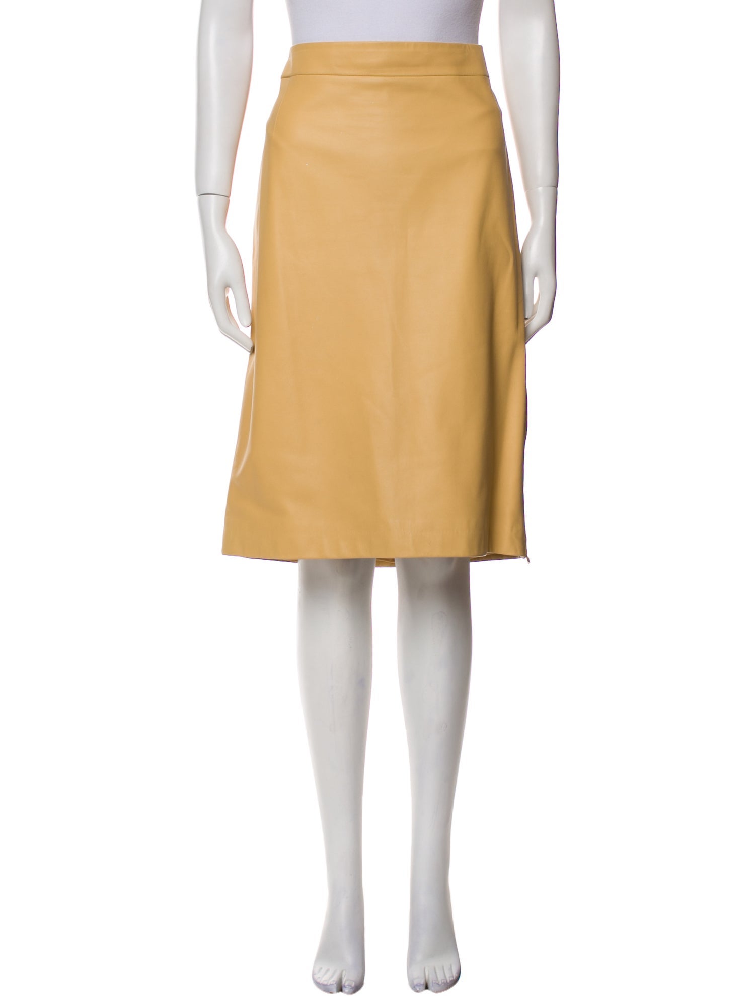 Escada Lambskin Knee-Length Skirt