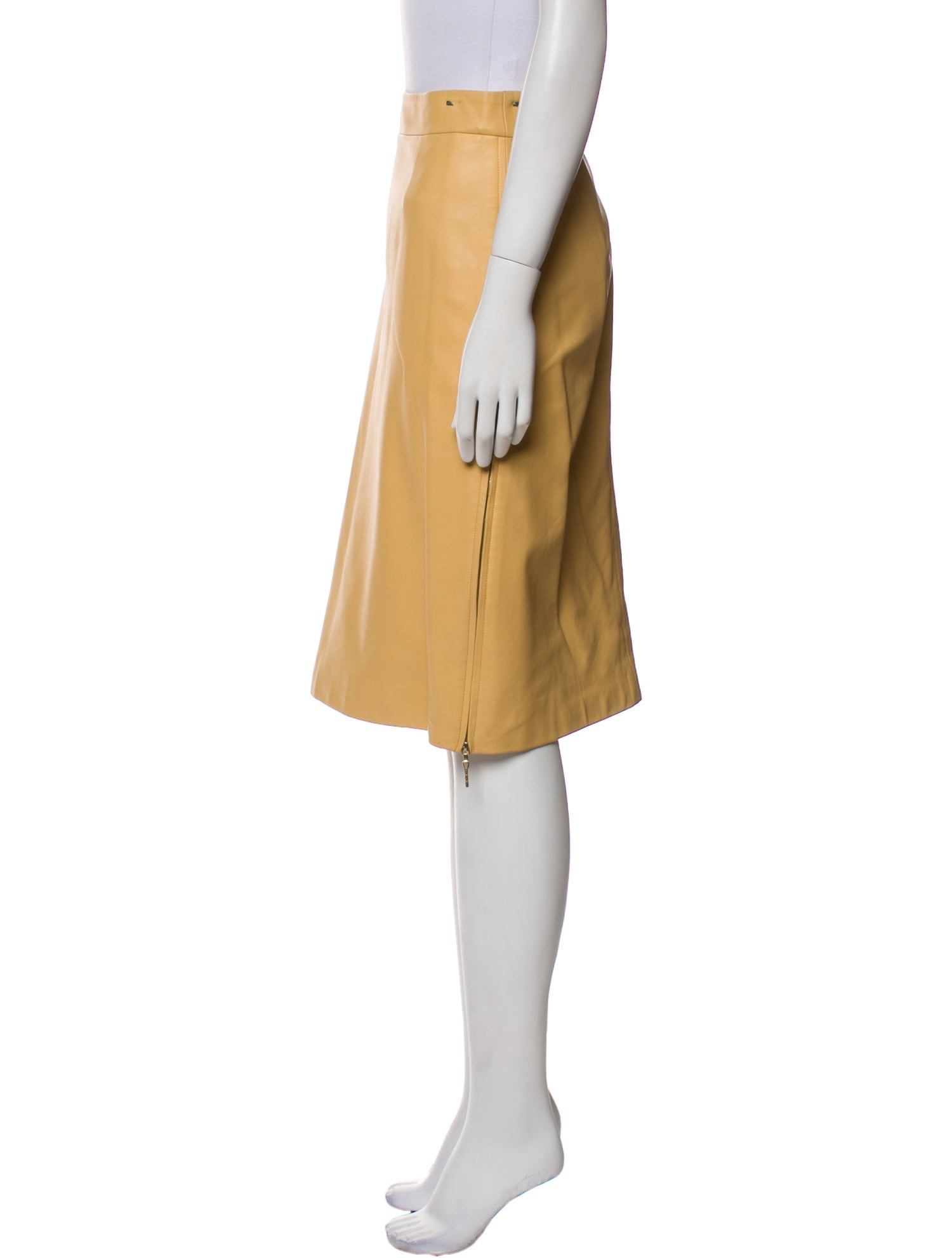 Escada Lambskin Knee-Length Skirt