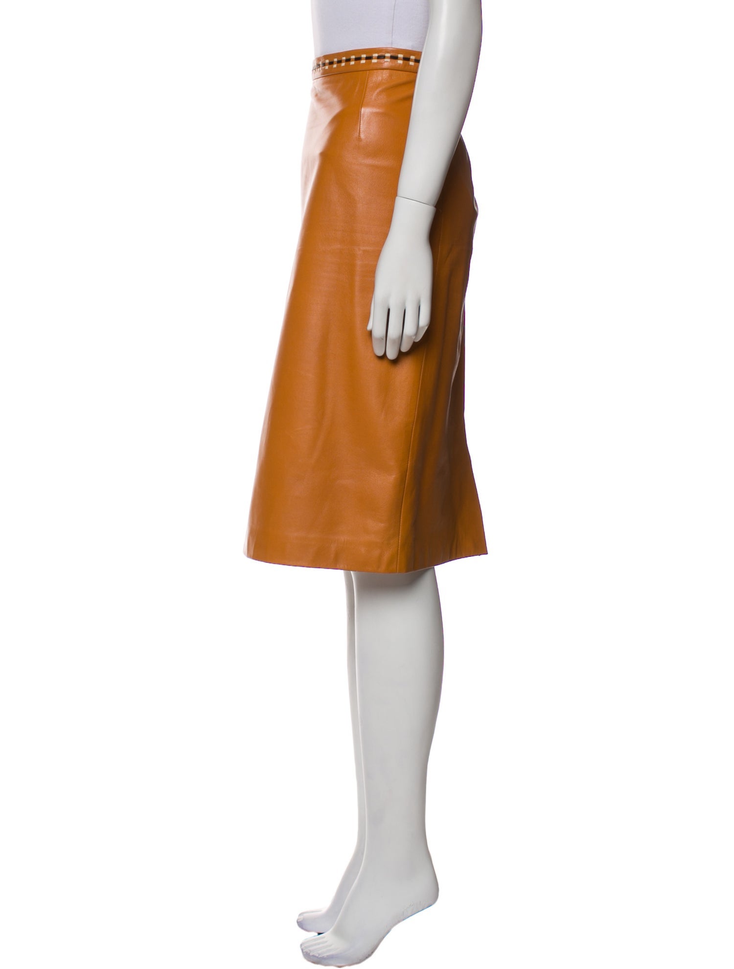 Escada Lamb Leather Knee-Length Skirt