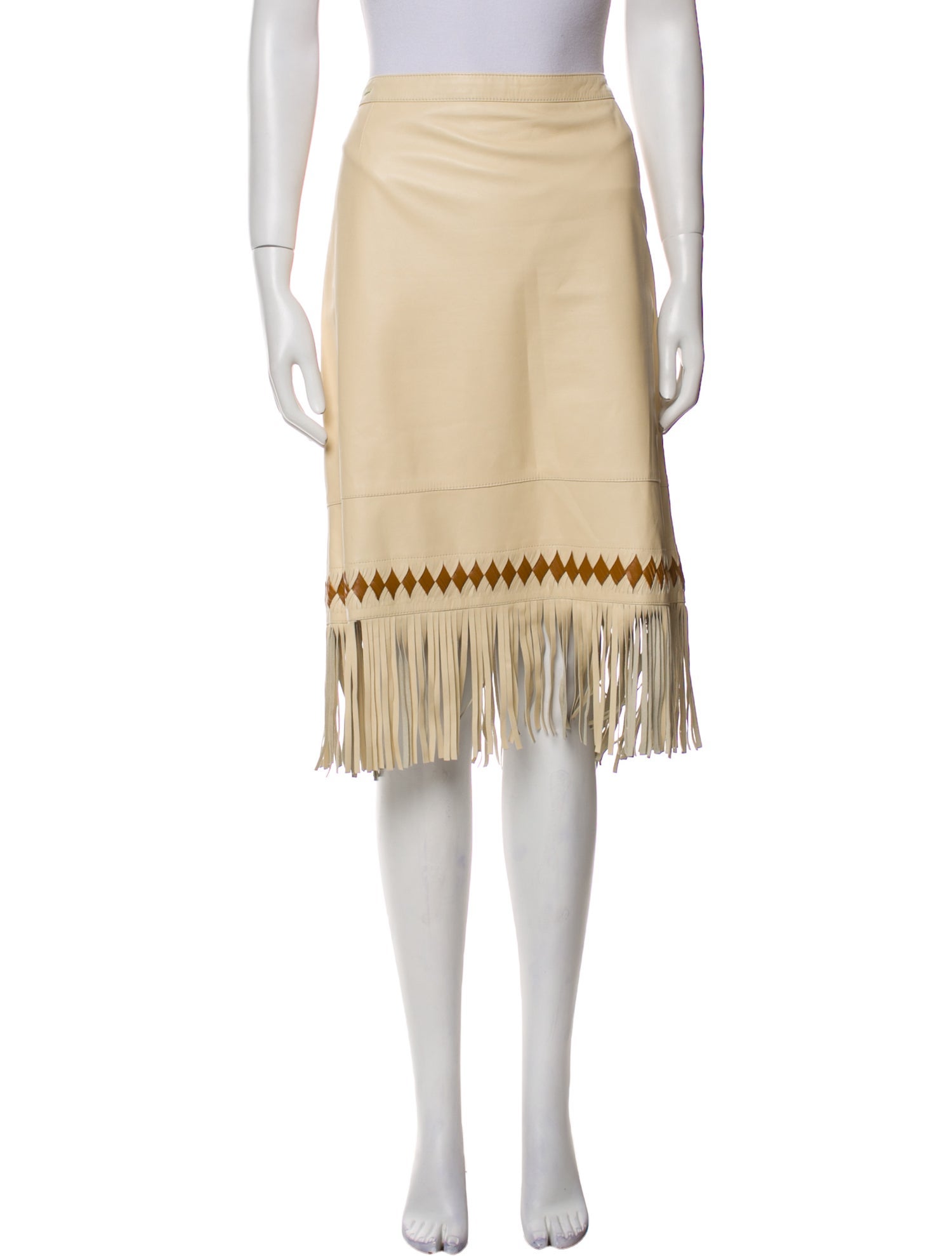 Escada Leather Knee-Length Skirt