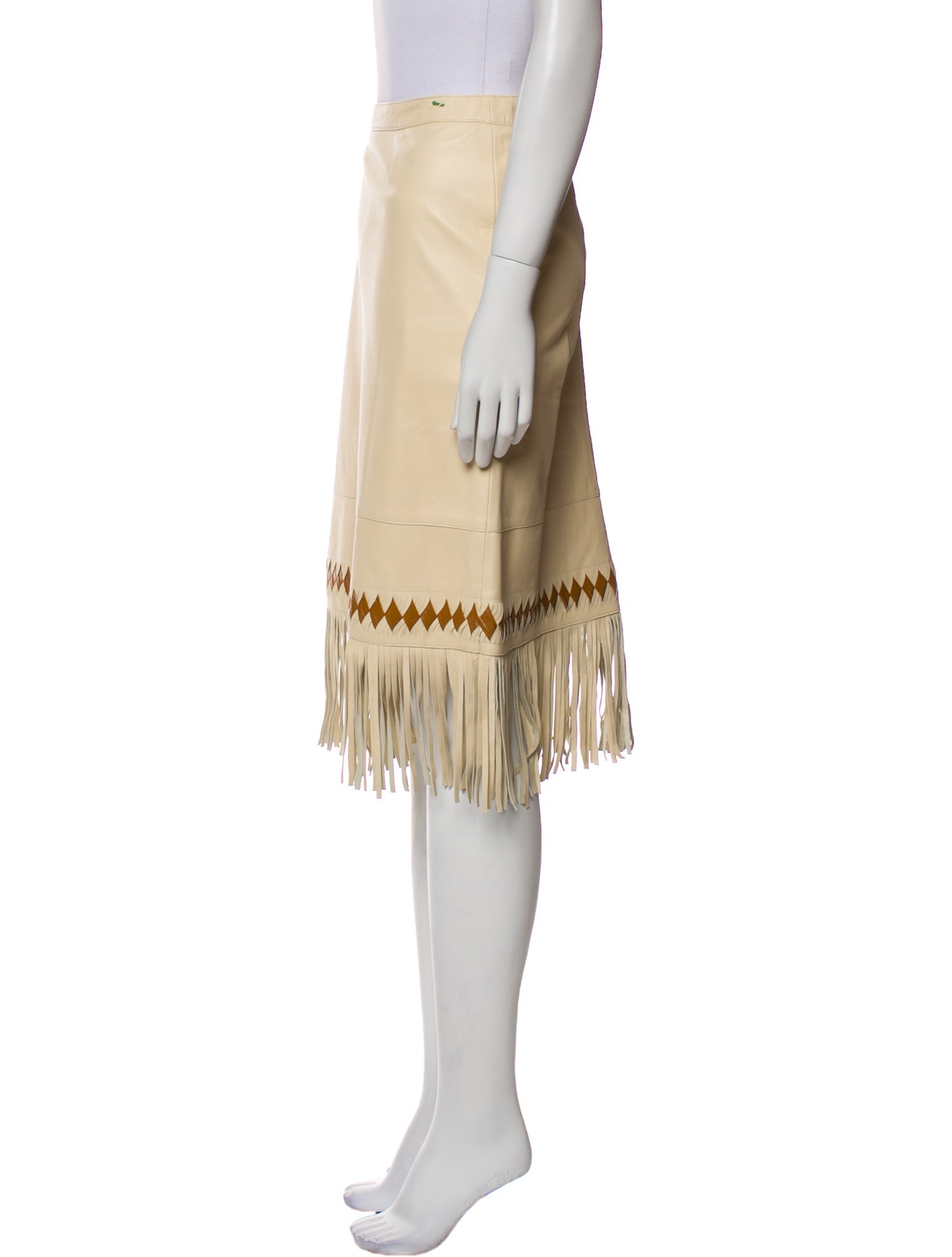 Escada Leather Knee-Length Skirt