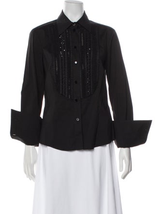 Escada Three-Quarter Sleeve Button-Up Top