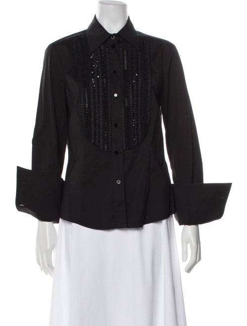 Escada Three-Quarter Sleeve Button-Up Top