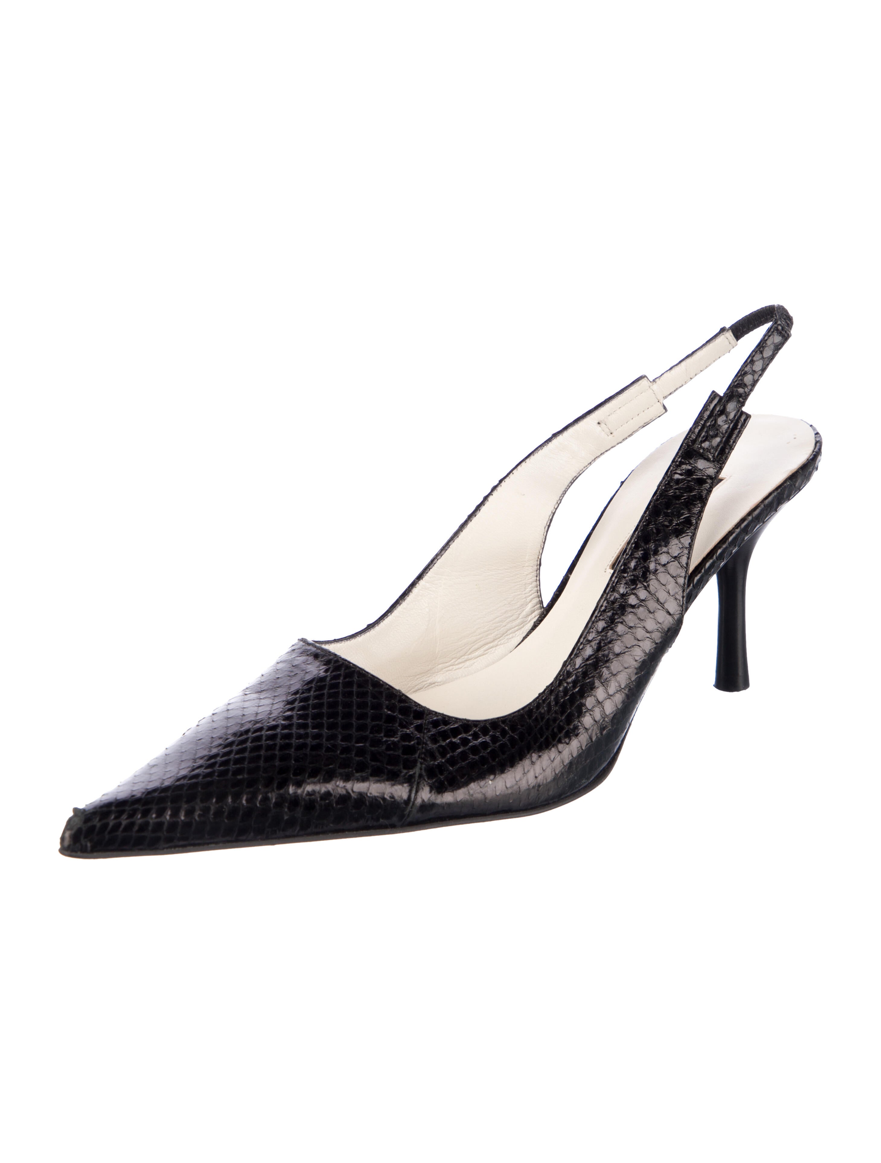 Escada Snakeskin Slingback Pumps