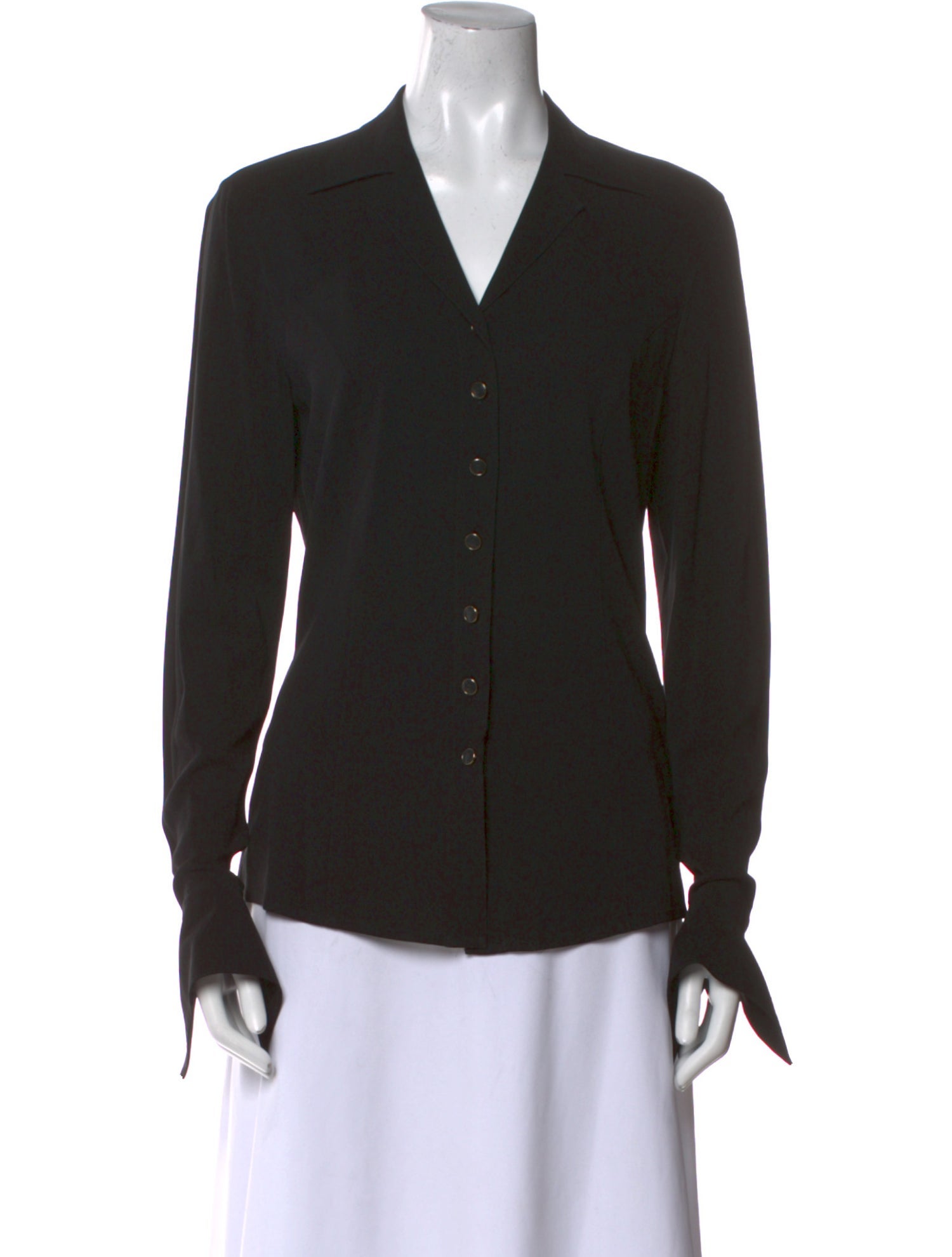 Escada Silk V-Neck Button-Up Top