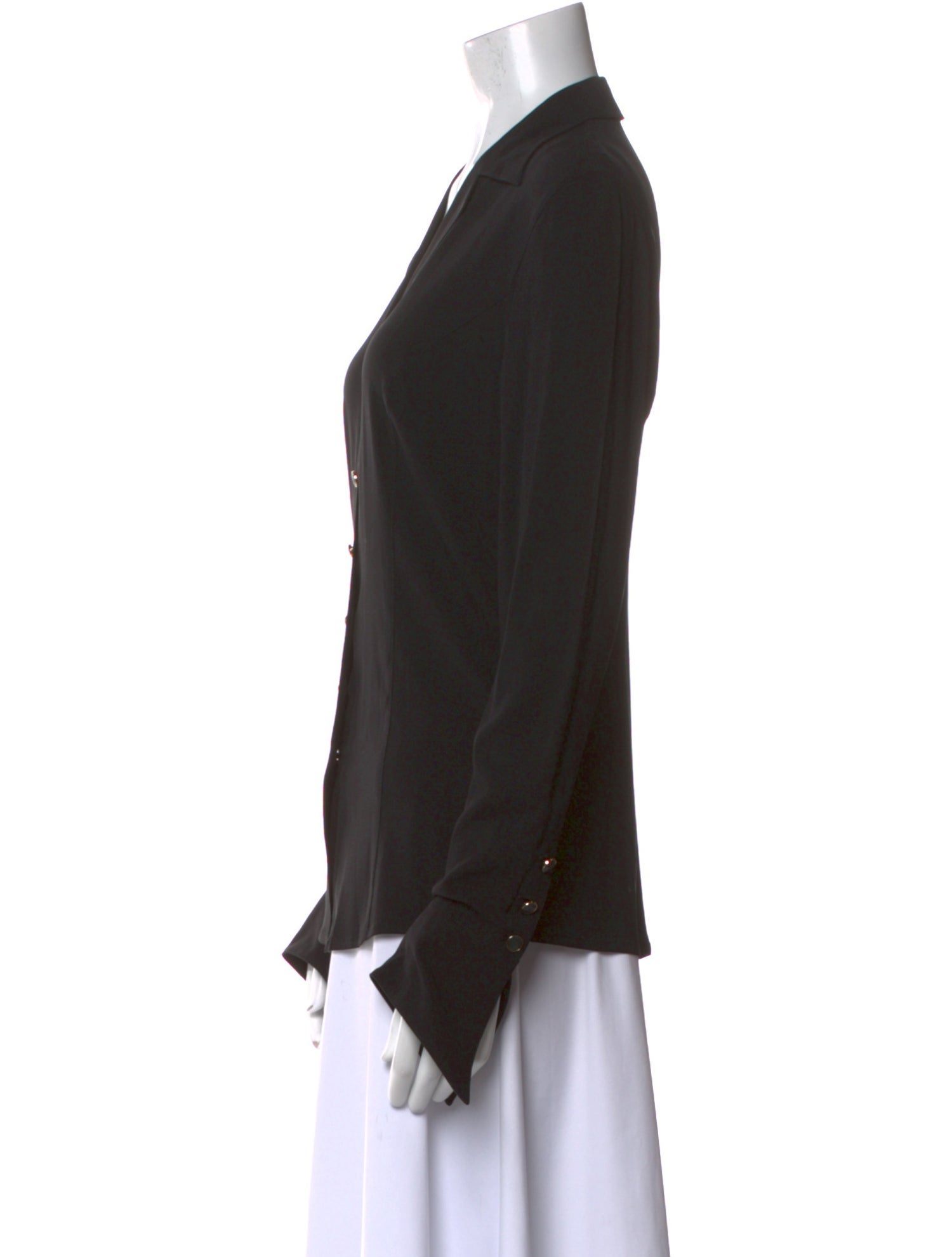 Escada Silk V-Neck Button-Up Top