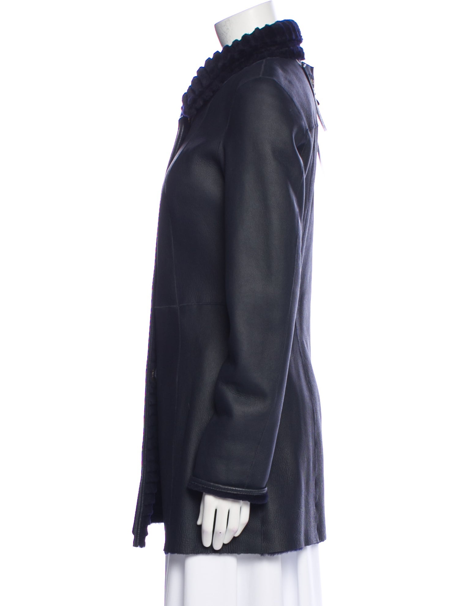 Escada Lamb Leather Peacoat