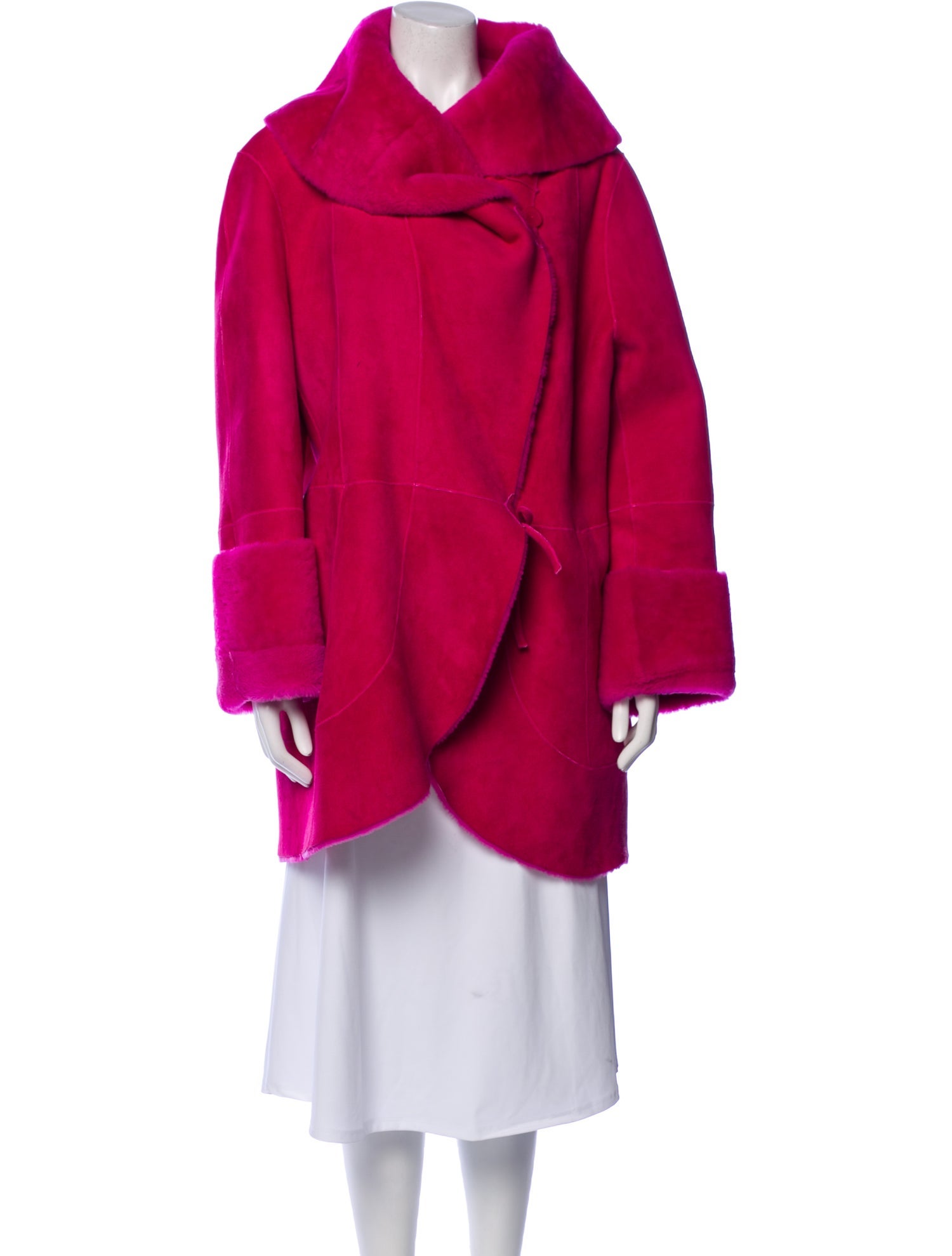 Escada Lambskin Faux Fur Coat