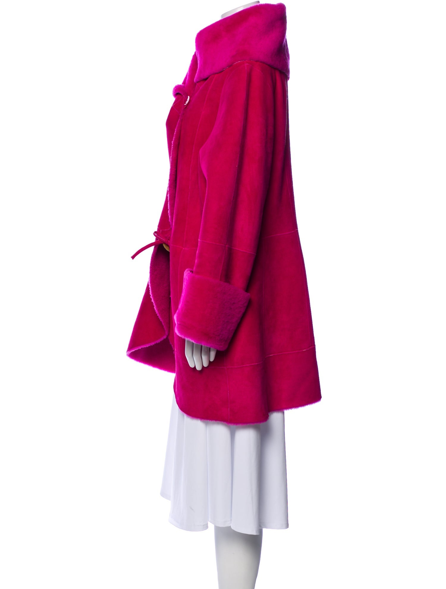 Escada Lambskin Faux Fur Coat