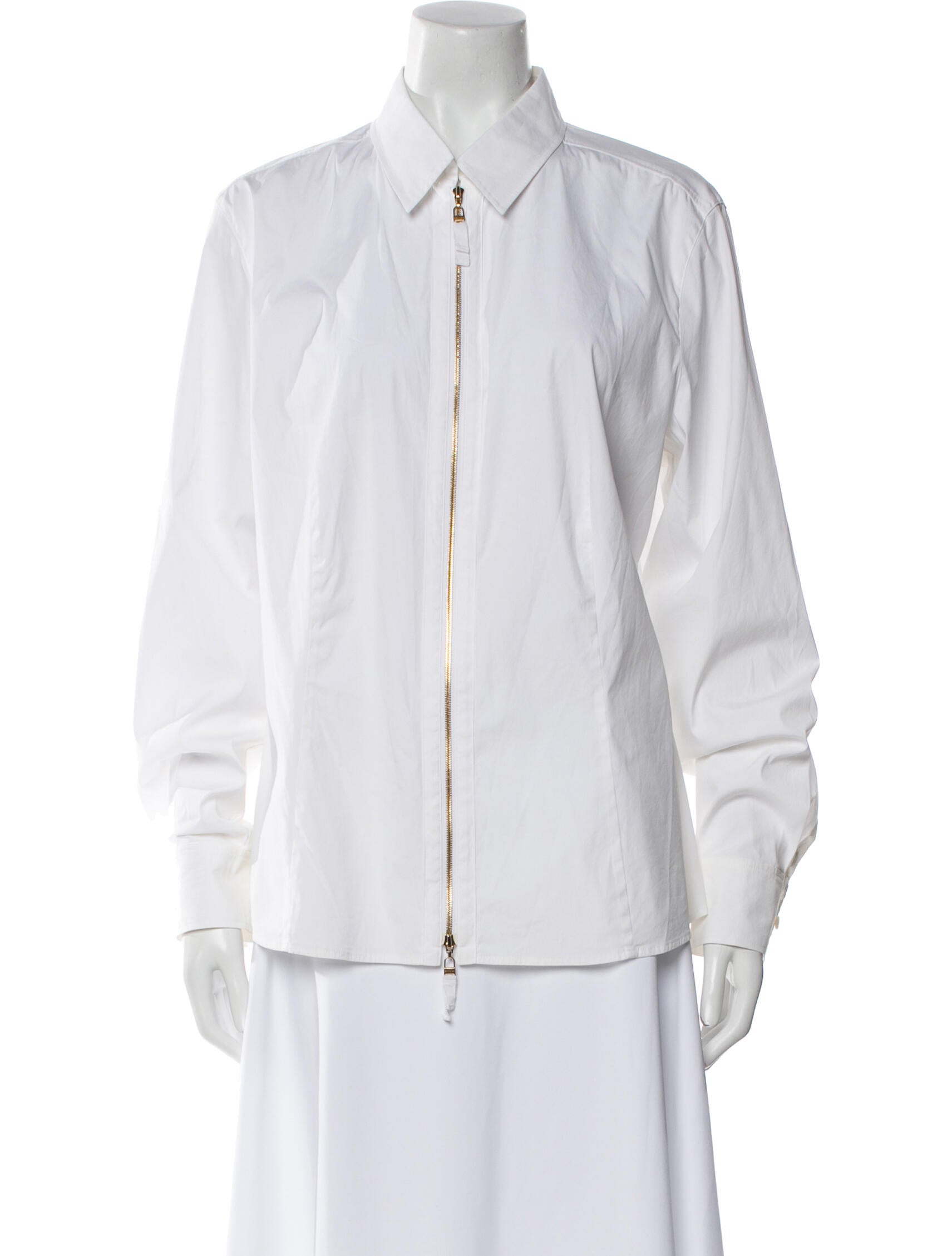 Escada Long Sleeve Button-Up Top