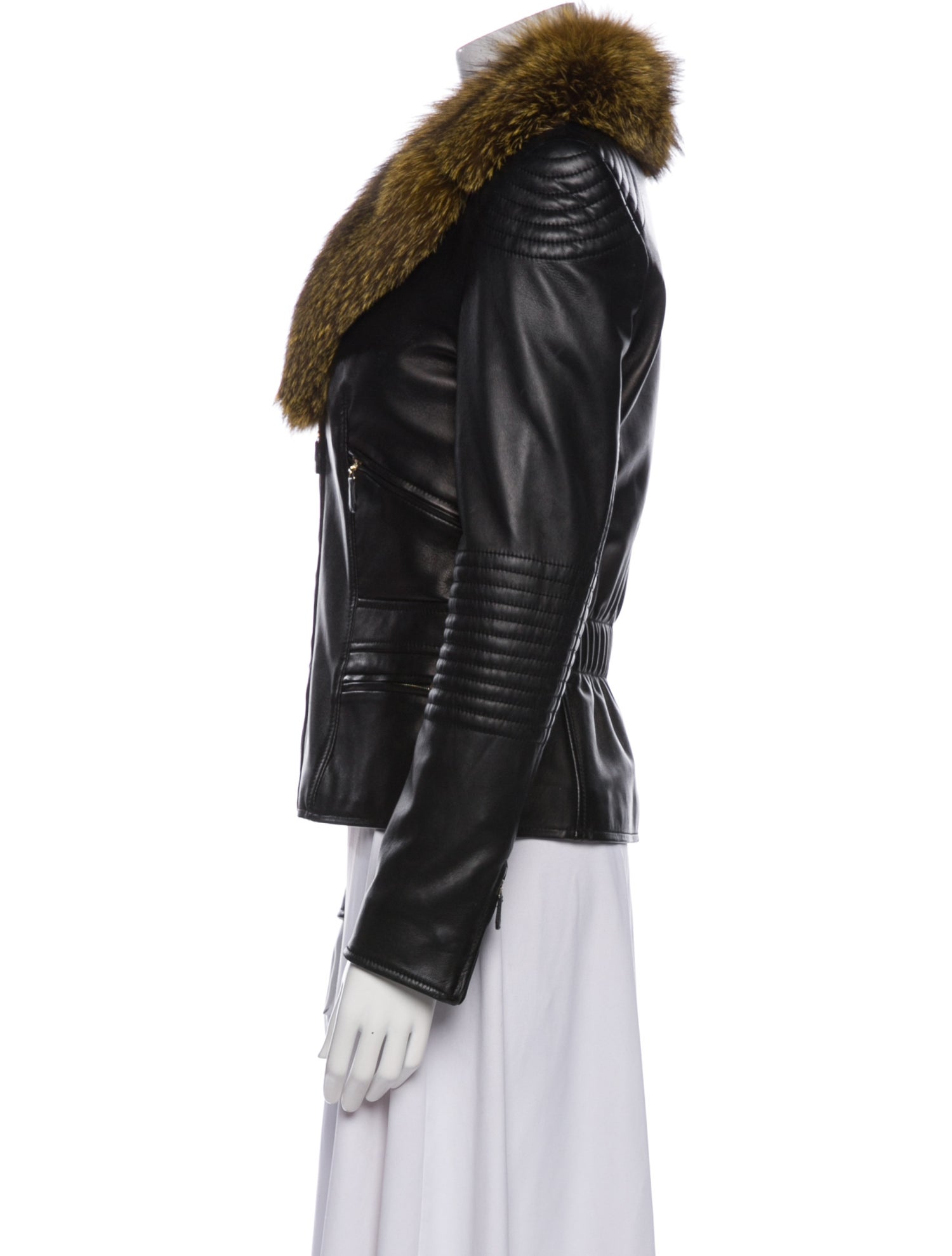 Escada Lamb Leather Biker Jacket