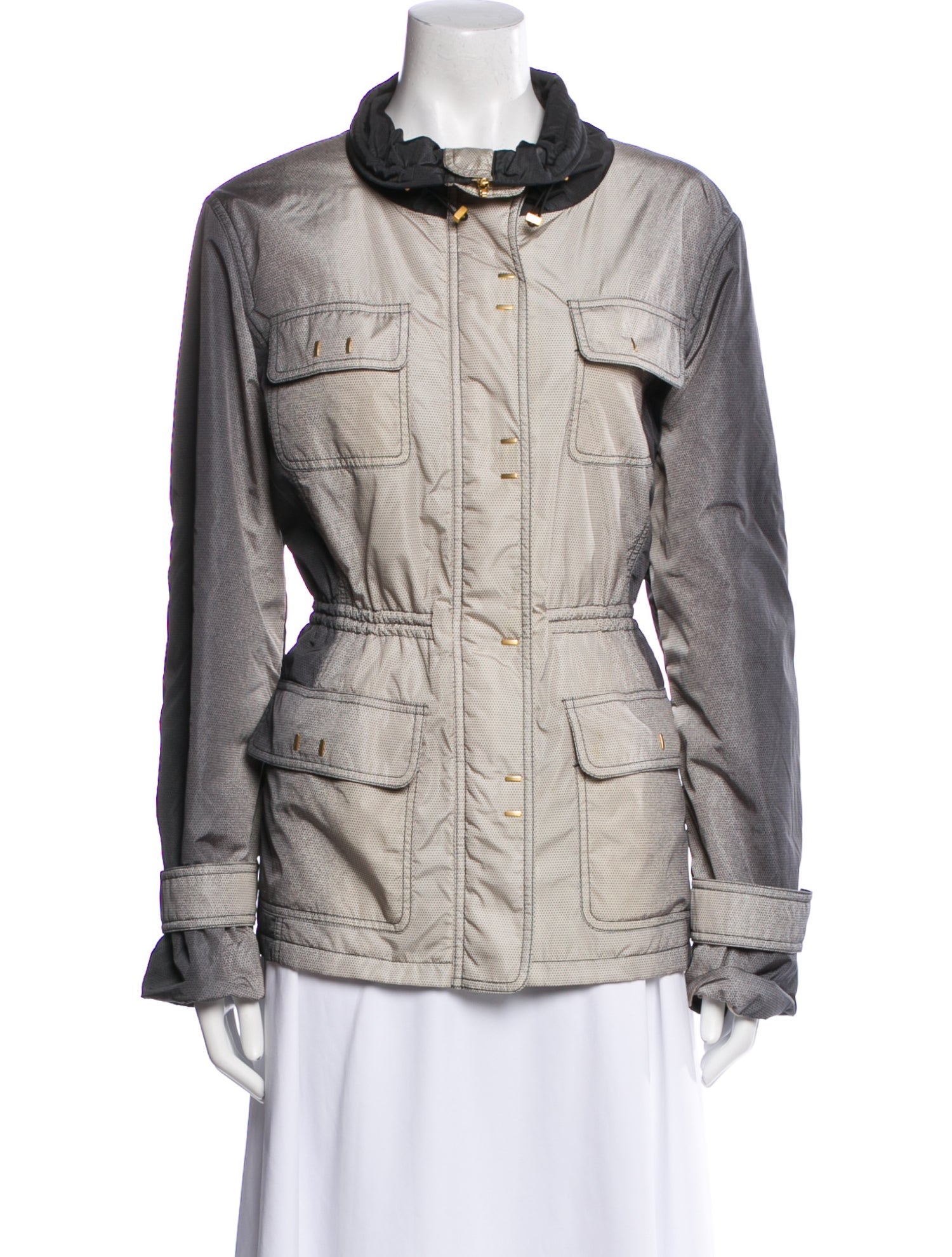 Escada Colorblock Pattern Utility Jacket