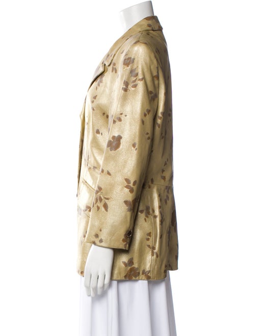 Escada Leather Floral Print Blazer