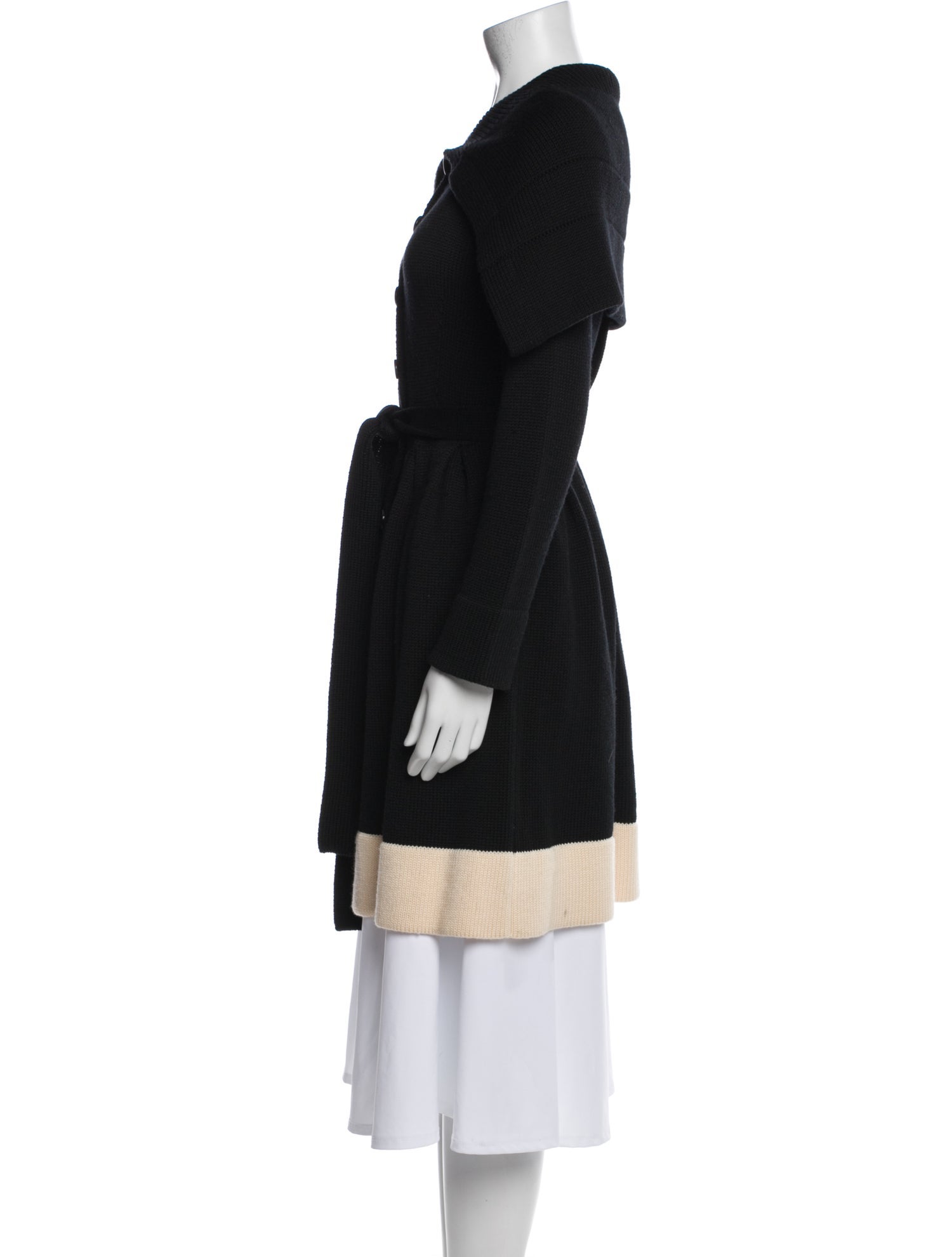 Escada Virgin Wool Colorblock Pattern Coat