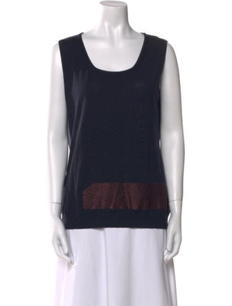 Escada Virgin Wool Colorblock Pattern Top