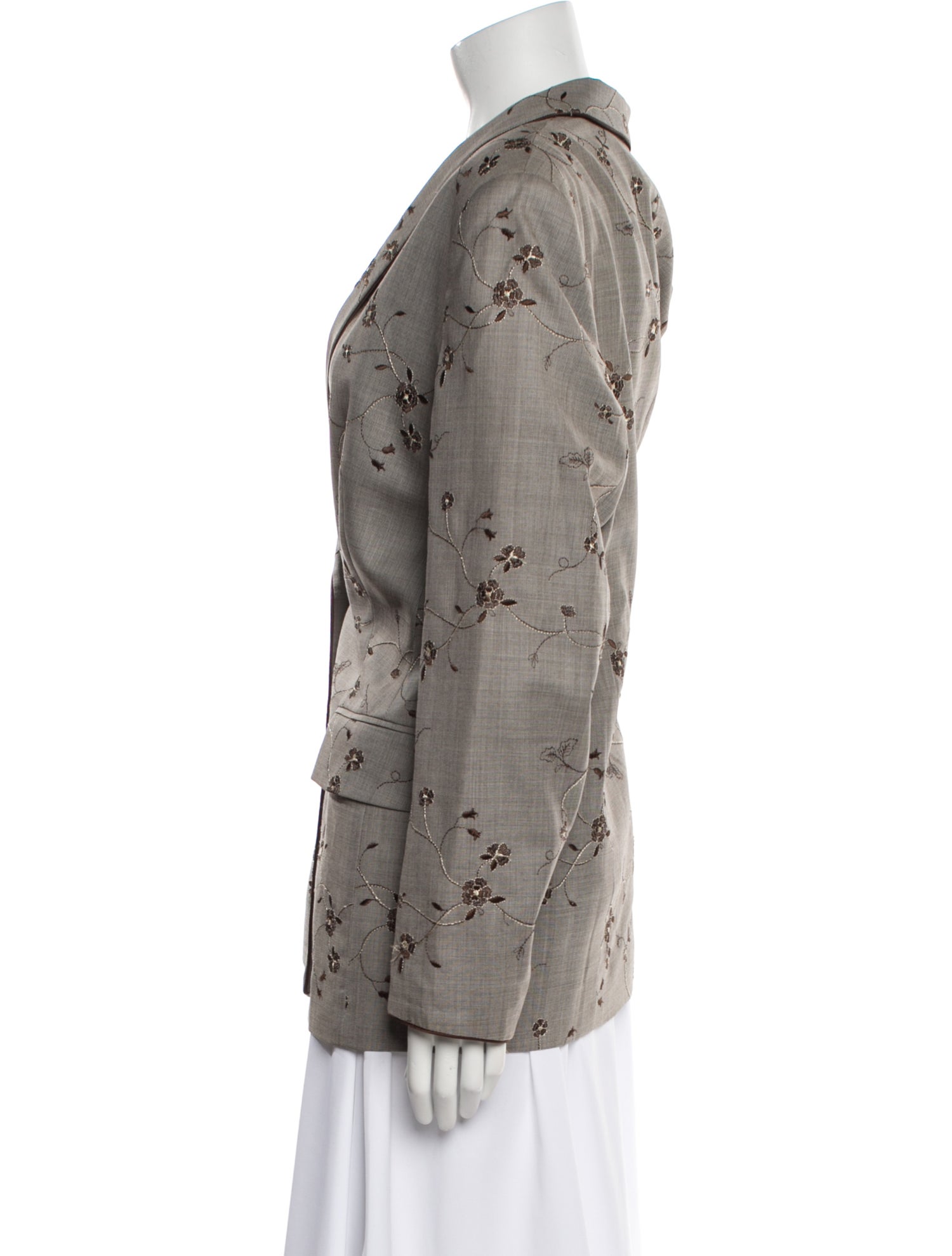 Escada Virgin Wool Floral Print Blazer