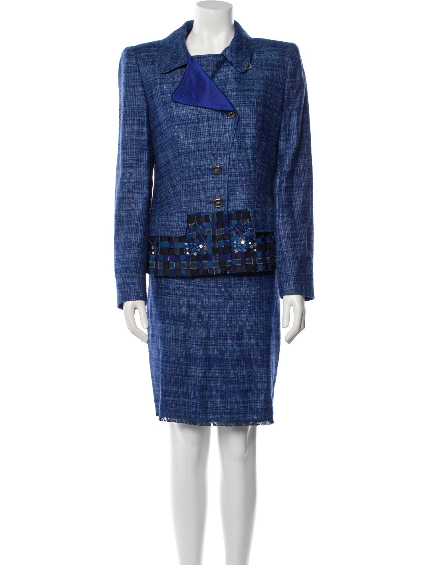 Escada Silk Printed Skirt Suit