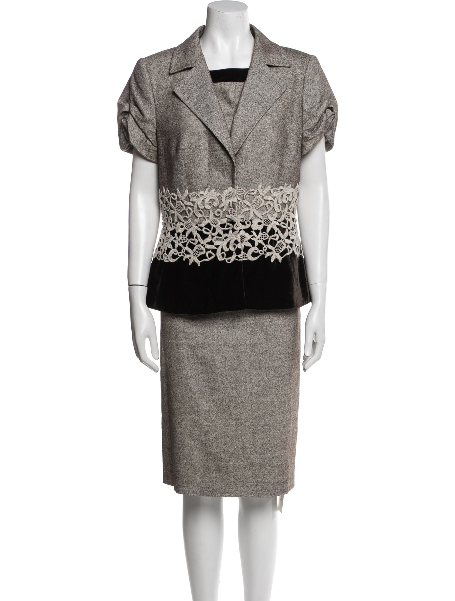 Escada Silk Lace Pattern Dress Set