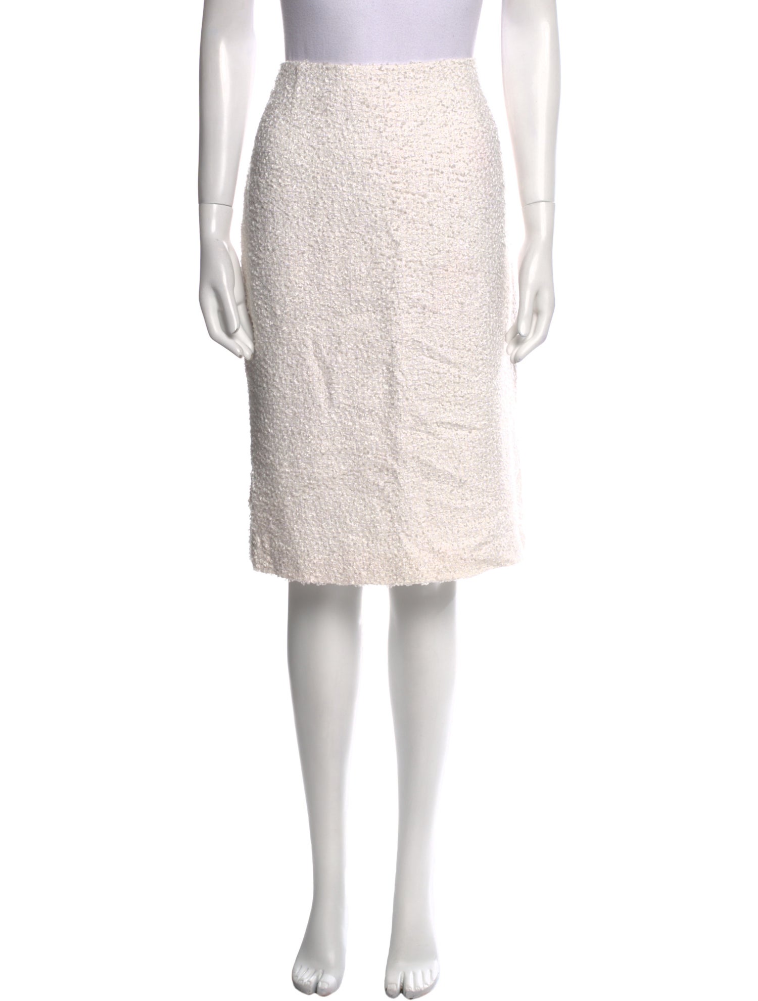 Escada Fringe Trim Accent Knee-Length Skirt