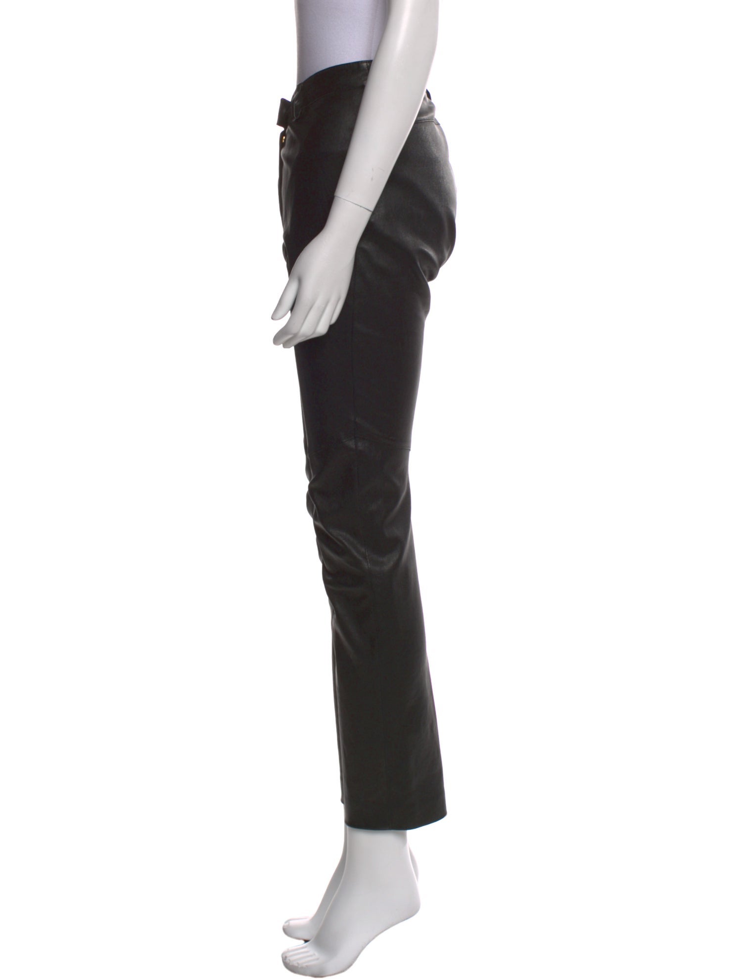 Escada Lamb Leather Straight Leg Pants