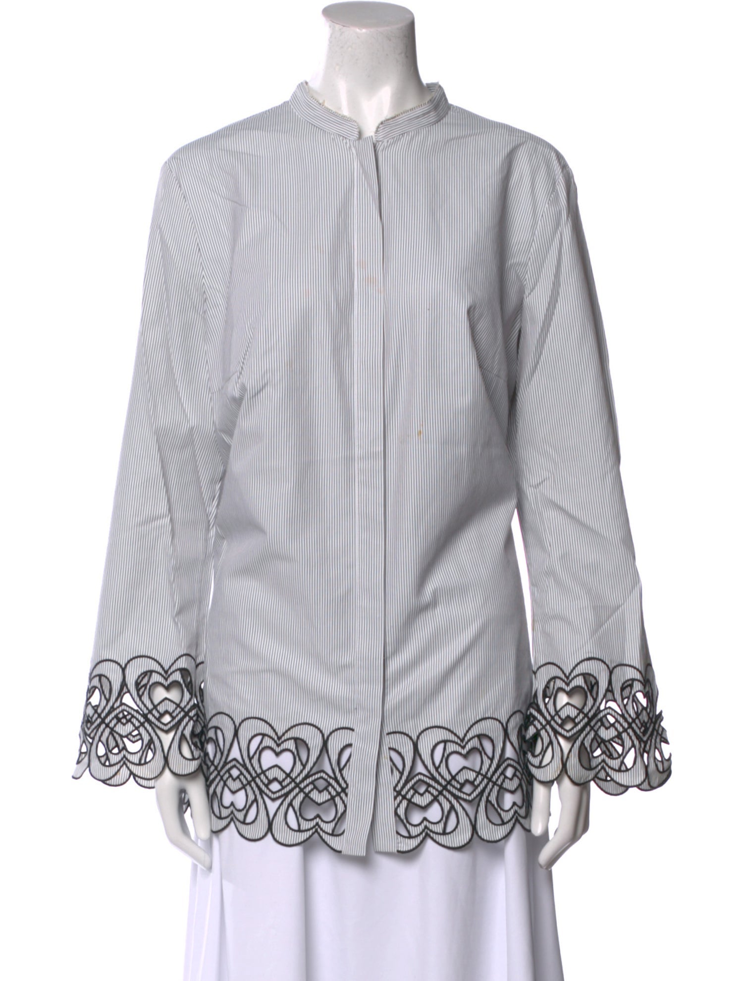 Escada Vintage Striped Button-Up Top