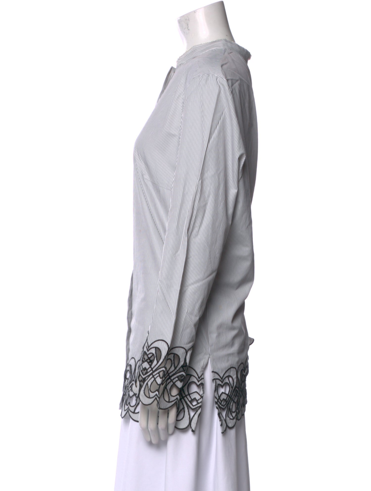 Escada Vintage Striped Button-Up Top