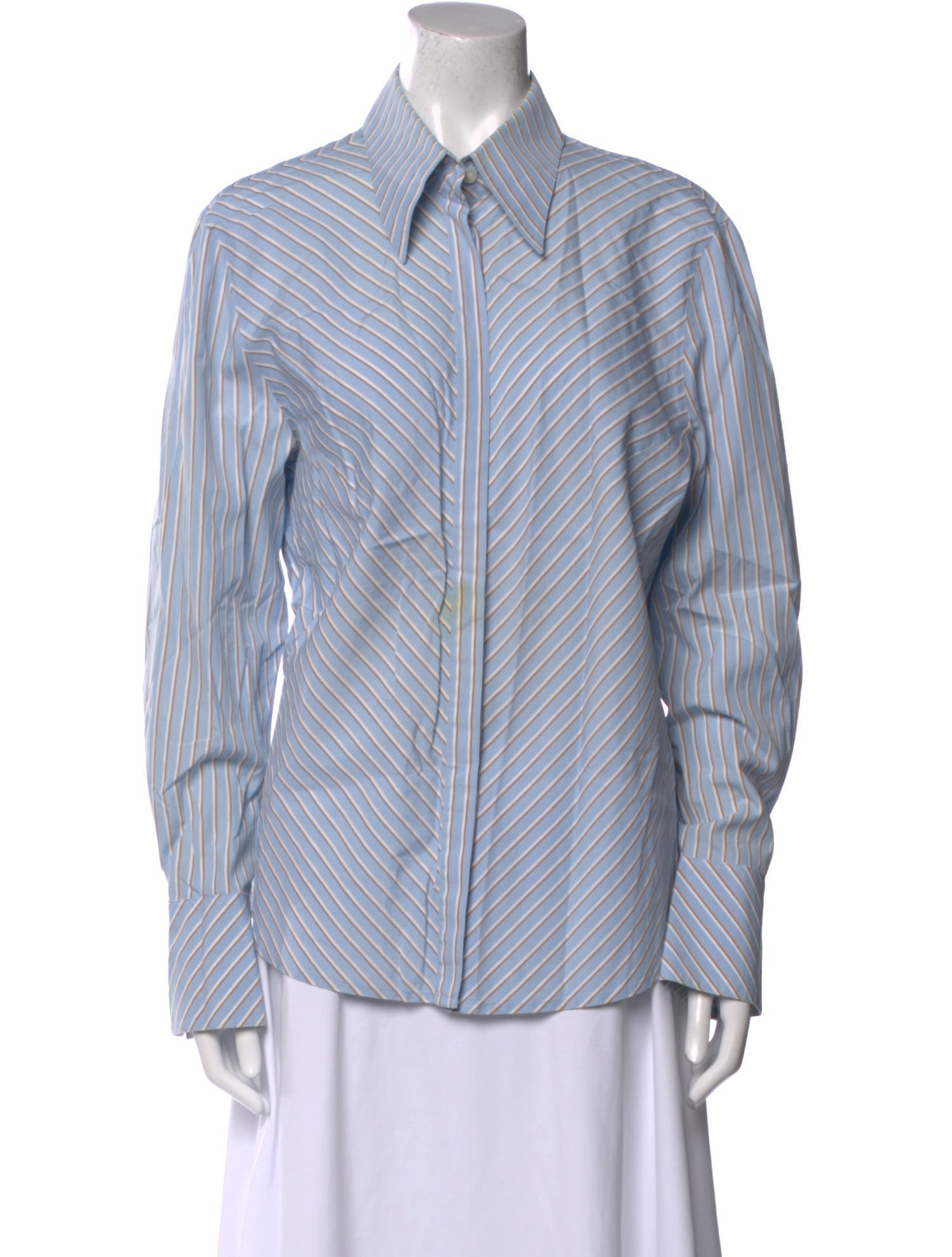 Escada Vintage Striped Button-Up Top